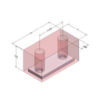 1" x 2" x 1/2" Rectangle Bumper - REC001 3 REC001