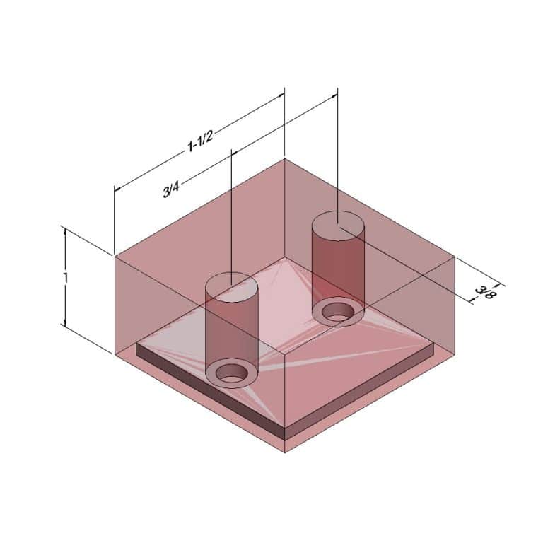 1-1/2" x 1-1/2" x 1" Square Bumper - SQU002 3 1-1/2" x 1-1/2" x 1" Square Bumper - SQU002
