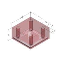 2-1/2" x 2-1/2" x 1" Square Bumper - SQU004 12 SQU004