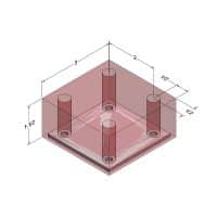 3" x 3" x 1-1/2" Square Bumper - SQU005 13 SQU005