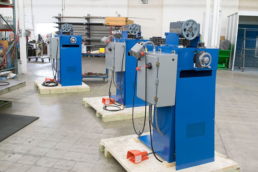three vertical urethane rollers controls